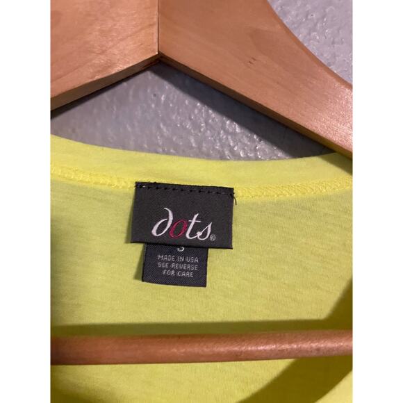 Dots Womens Baby Tee Small Neon Yellow Cross Graphic Glitter Fairy Grunge Y2K - Picture 3 of 8